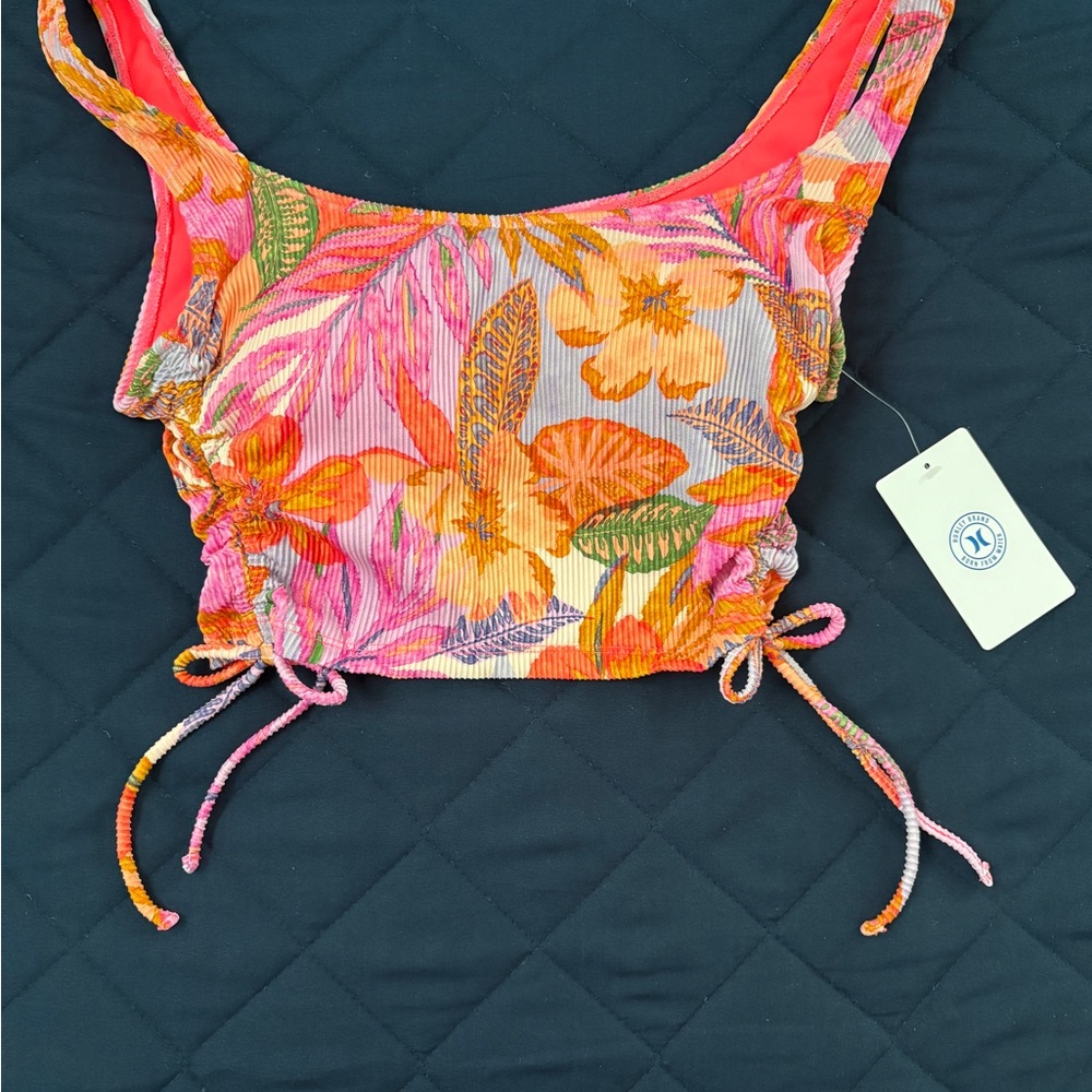 Hurley Pink and Orange Floral Tankini Top